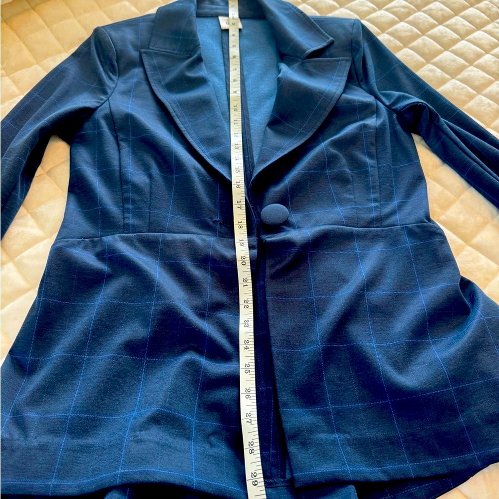CAbi I 5475 Dark Blue Checkered Blazer - Picture 8 of 11